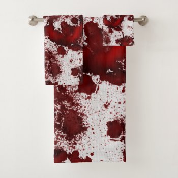 Falln Blood Splatter Bath Towel Set by FallnAngelCreations at Zazzle
