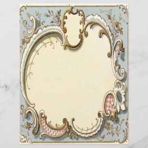 Falln Blue and Gold Victorian Frame Letterhead