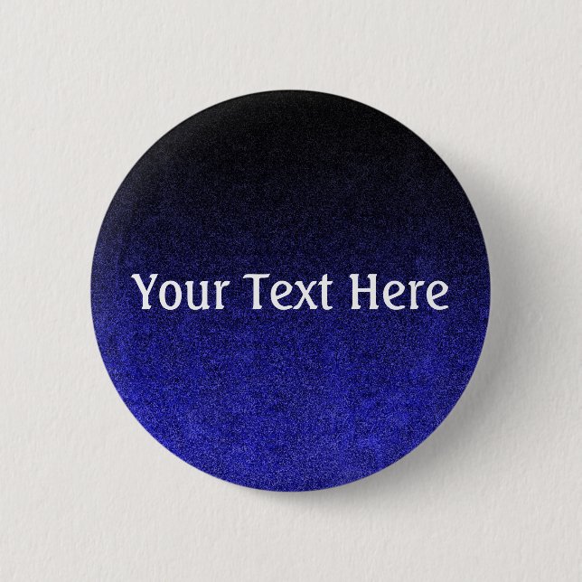 Falln Blue & Black Glitter Gradient Pinback Button (Front)
