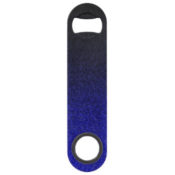Falln Blue & Black Glitter Gradient Speed Bottle Opener by FallnAngelCreations at Zazzle