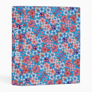 Falln Blue Cascading Floral Chirimen Mini Binder