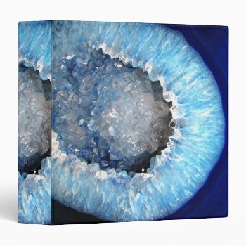 Falln Blue Crystal Geode Binder by FallnAngelCreations at Zazzle