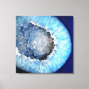 Falln Blue Crystal Geode Canvas Print by FallnAngelCreations at Zazzle