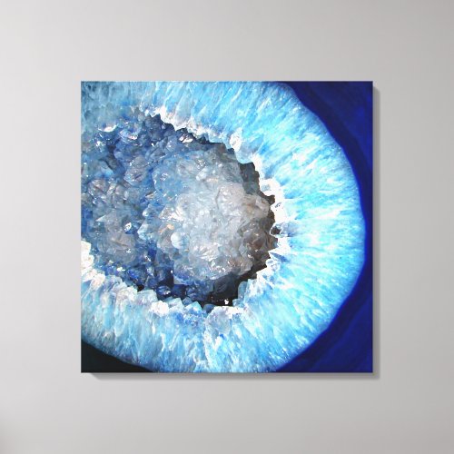 Falln Blue Crystal Geode Canvas Print