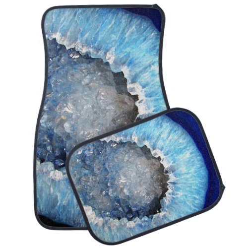 Falln Blue Crystal Geode Car Mat