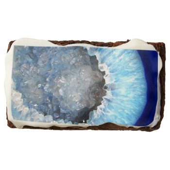 Falln Blue Crystal Geode Chocolate Brownie by FallnAngelCreations at Zazzle