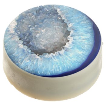Falln Blue Crystal Geode Chocolate Covered Oreo by FallnAngelCreations at Zazzle