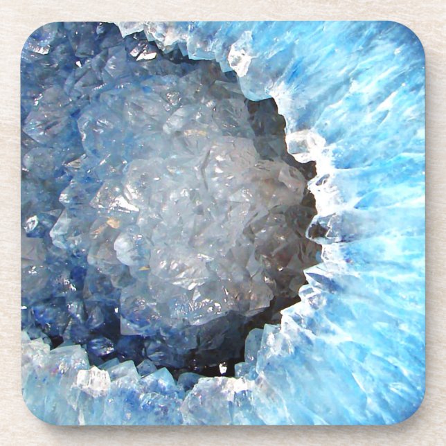 Falln Blue Crystal Geode Drink Coaster (Front)