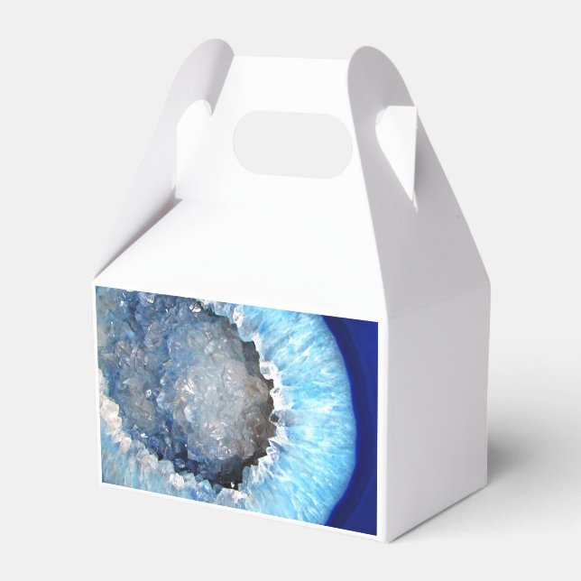 Falln Blue Crystal Geode Favor Boxes (Front Side)