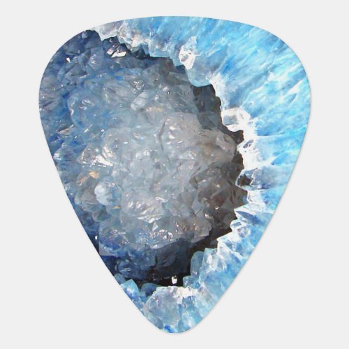 Falln Blue Crystal Geode Guitar Pick