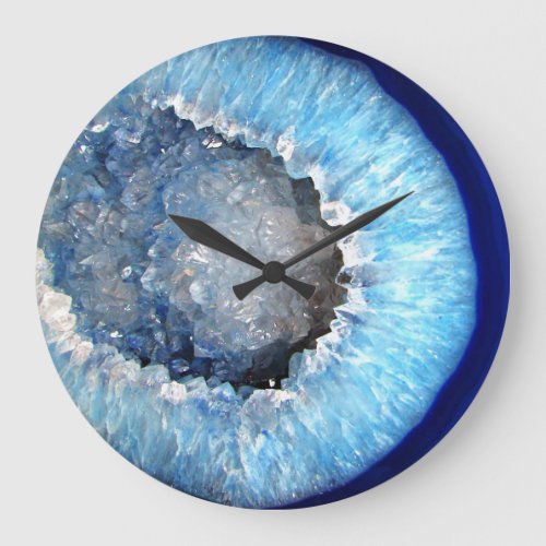 Falln Blue Crystal Geode Large Clock