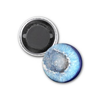 Falln Blue Crystal Geode Magnet by FallnAngelCreations at Zazzle