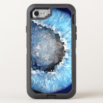 Falln Blue Crystal Geode Otterbox Defender Iphone Se/8/7 Case by FallnAngelCreations at Zazzle