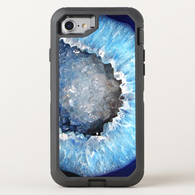 Falln Blue Crystal Geode Otterbox iPhone Case (Back)
