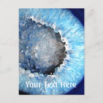 Falln Blue Crystal Geode Postcard by FallnAngelCreations at Zazzle