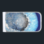 Falln Blue Crystal Geode Silver Finish Money Clip<br><div class="desc">A beautiful purple agate geode.

Click ‘Customize’ to add your own personalized text!</div>