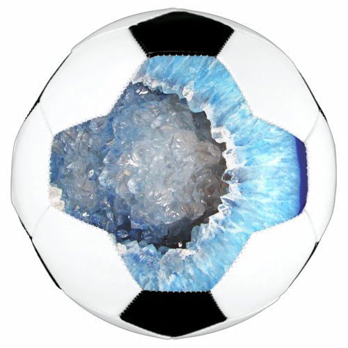 Falln Blue Crystal Geode Soccer Ball