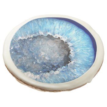 Falln Blue Crystal Geode Sugar Cookie by FallnAngelCreations at Zazzle
