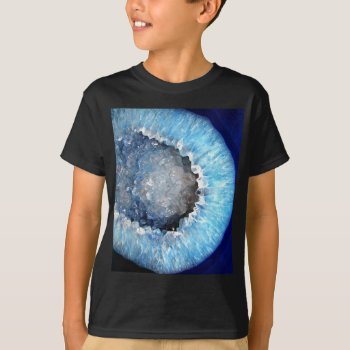 Falln Blue Crystal Geode T-shirt by FallnAngelCreations at Zazzle