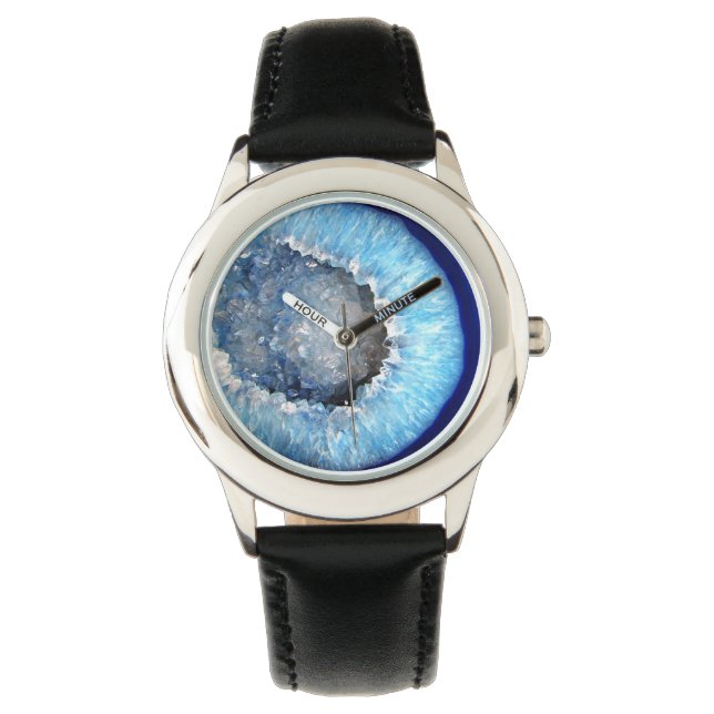 Falln Blue Crystal Geode Watch (Front)