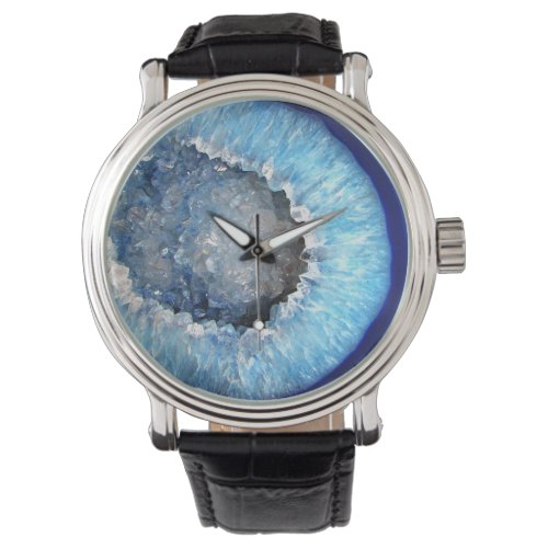 Falln Blue Crystal Geode Watch