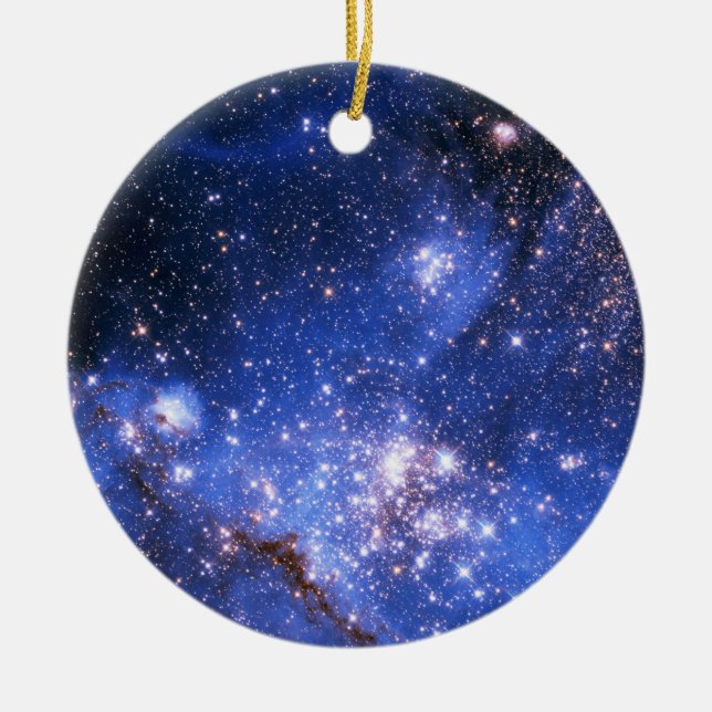 Falln Blue Embrionic Stars Ceramic Ornament (Front)