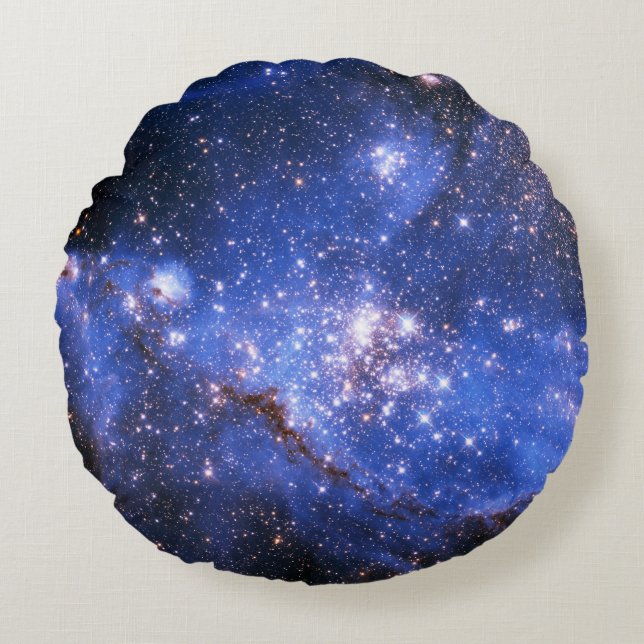 Falln Blue Embrionic Stars Round Pillow (Front)