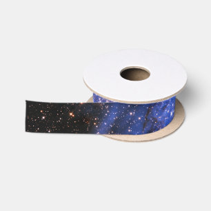 Falln Blue Embrionic Stars Satin Ribbon