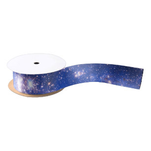 Falln Blue Embrionic Stars Satin Ribbon