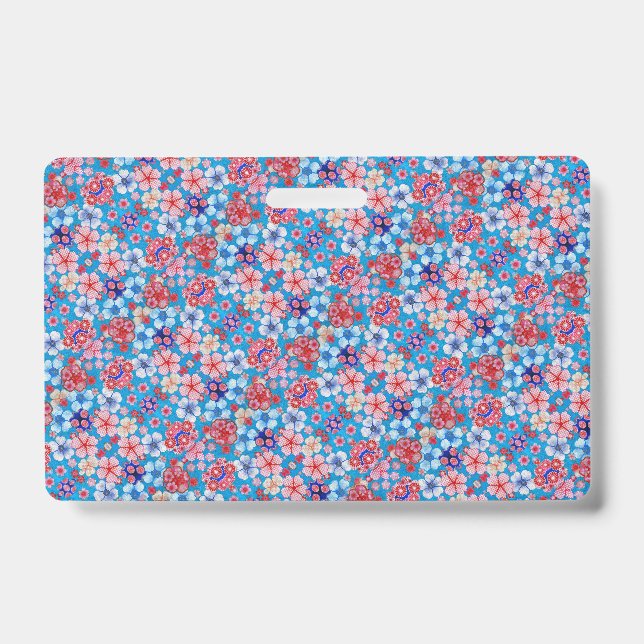 Falln Blue Floral Badge (Front)
