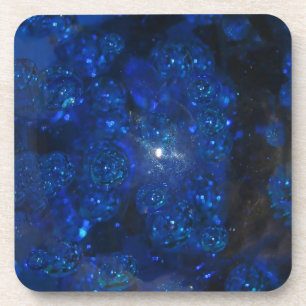 Falln Blue Glass Bubbles Beverage Coaster
