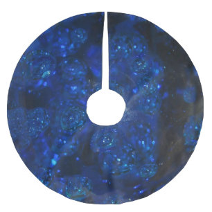 Falln Blue Glass Bubbles Brushed Polyester Tree Skirt