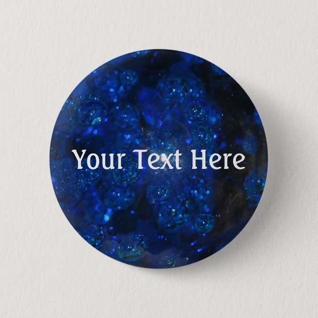 Falln Blue Glass Bubbles Button (Front)