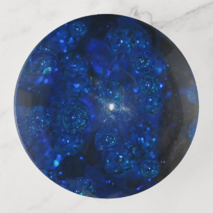 Falln Blue Glass Bubbles Trinket Tray