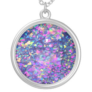 Falln Bubble Crystals Silver Plated Necklace