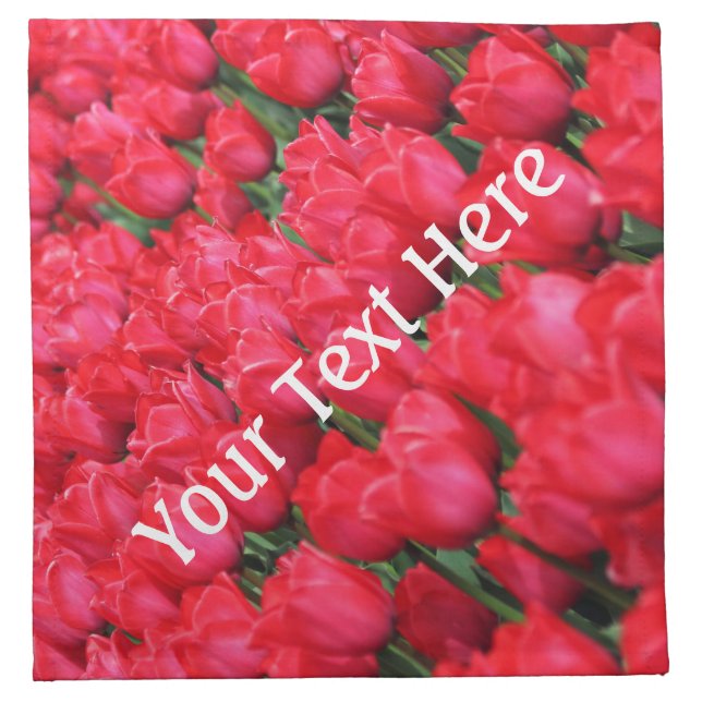 Falln Carpet of Crimson Tulips Cloth Napkin (Front)