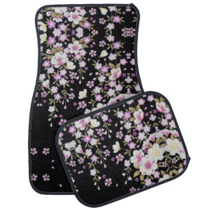 Falln Cascading Pink Flowers Car Mat
