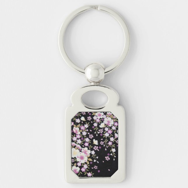 Falln Cascading Pink Flowers Keychain (Front)