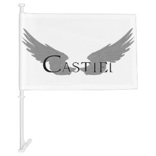 Falln Castiel With Wings Black Car Flag