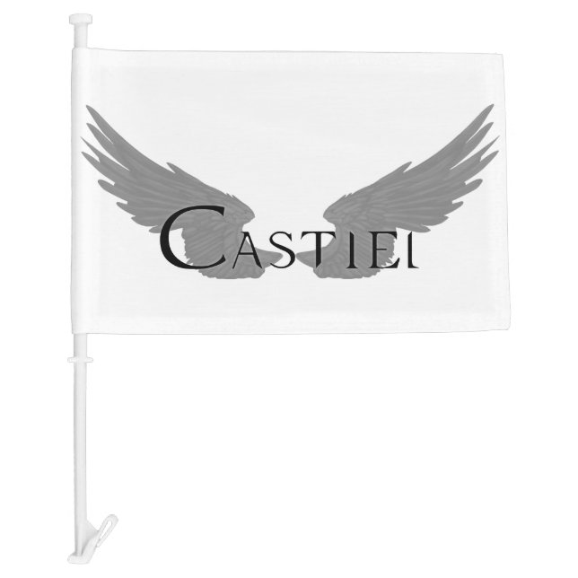 Falln Castiel With Wings Black Car Flag (Front)