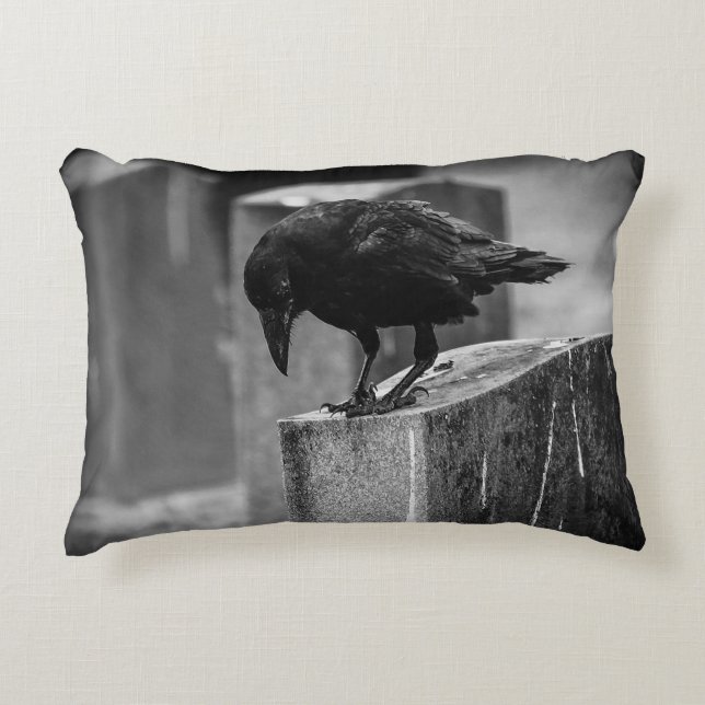 Falln Cemetery Crow Accent Pillow (Front)