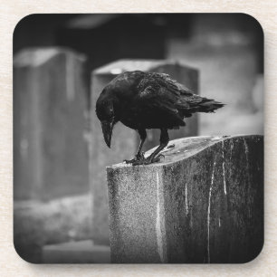 Falln Cemetery Crow Beverage Coaster
