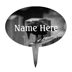 Falln Cemetery Crow Cake Topper