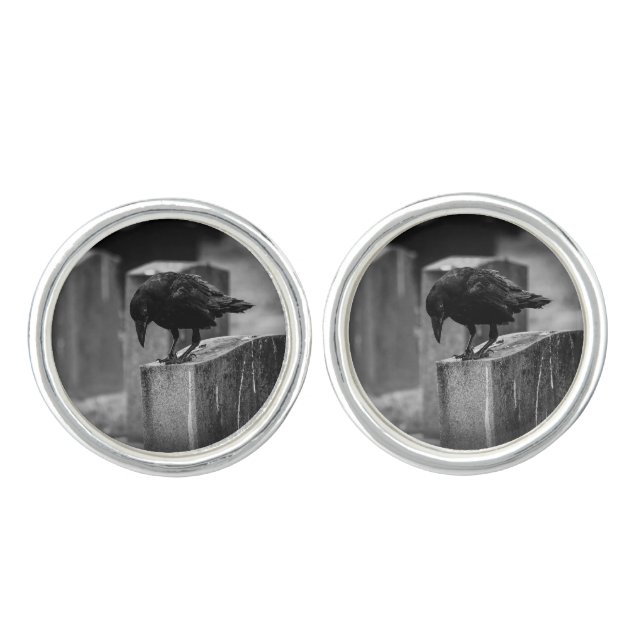 Falln Cemetery Crow Cufflinks (Front)