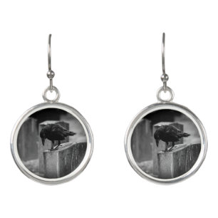 Falln Cemetery Crow Earrings