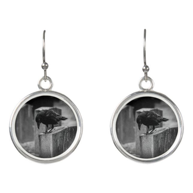 Falln Cemetery Crow Earrings (Front)