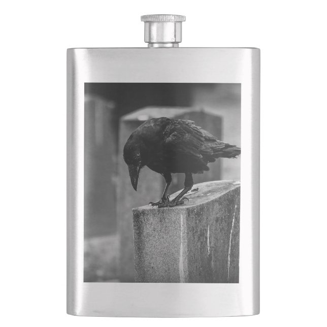 Falln Cemetery Crow Flask (Front)