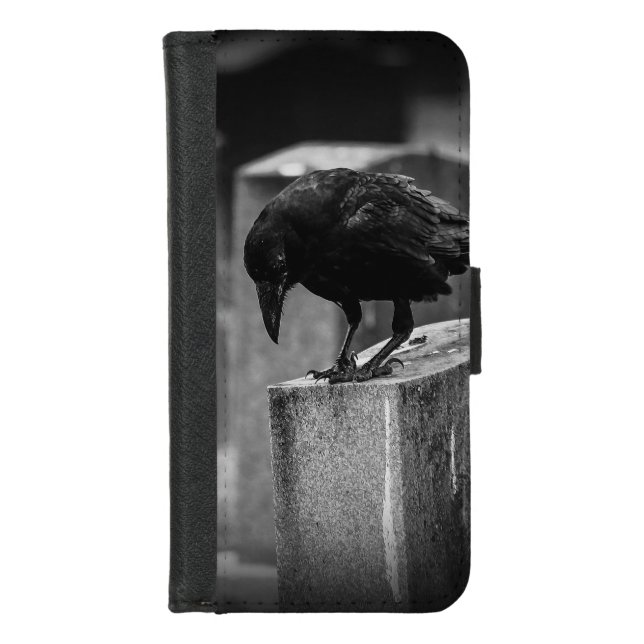 Falln Cemetery Crow iPhone Wallet Case (Front)