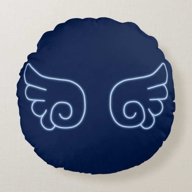 Falln Chibi Angel Wings Round Pillow (Front)