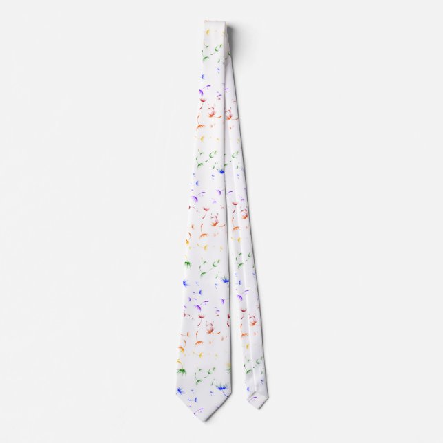 Falln Dandelion Seeds Gay Pride Neck Tie (Front)